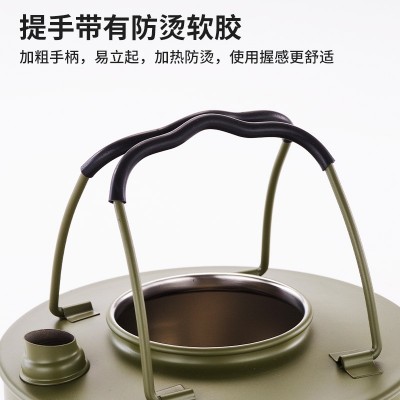 亚马逊热卖户外不锈钢烧水壶咖啡壶开水壶1.5L便携野外露营烧水壶图2