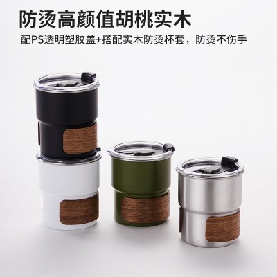 户外防烫露营杯304不锈钢水杯便携式耐高温咖啡杯野营装备啤酒杯图2