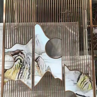 不锈钢屏风 304 现代客厅金属隔断加工定做厂家金顺恒发图2