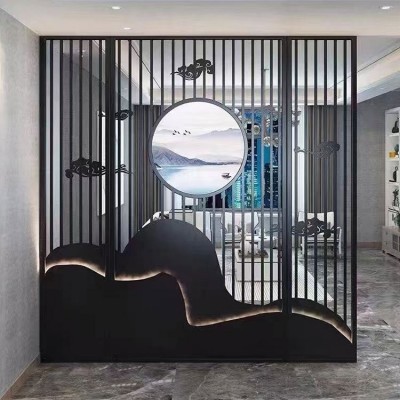 金顺恒发定制各种金属隔断 不锈钢屏风 酒店装饰装修新中式风格图3