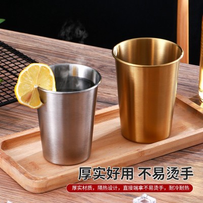 304不锈钢饮水杯口杯饮料杯批发多规格不锈钢饮水杯啤酒杯单层杯图2