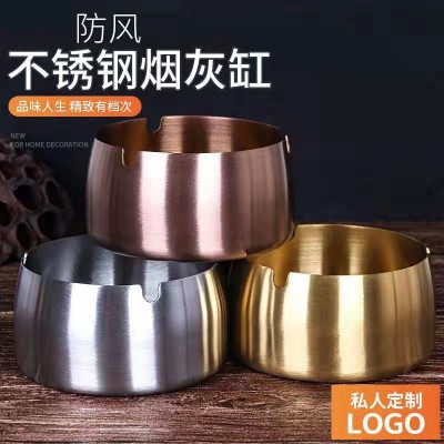 不锈钢防风烟灰缸家用网咖KTV酒店餐厅办公广告礼品烟缸可印logo图3