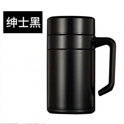 新款手柄办公直身杯304不锈钢双层保温杯商务泡茶杯水杯广告定制图5