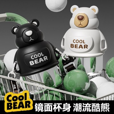 儿童保温杯食品级316不锈钢大肚杯学生吸管弹跳水杯便携保温壶图3