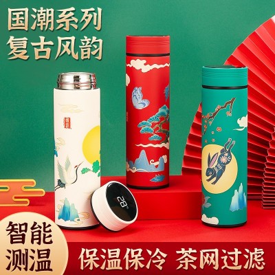 国潮304不锈钢保温杯LED智能显温商务办公礼品杯车载渐变星星水杯图3