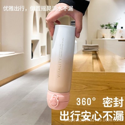 一件代发渐变304不锈钢创意弹跳保温杯男女学生水杯活动礼品杯图2