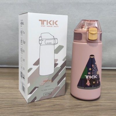 TKK儿童保温杯316不锈钢直身杯一键锁扣户外便携硅胶吸嘴学生水杯图4