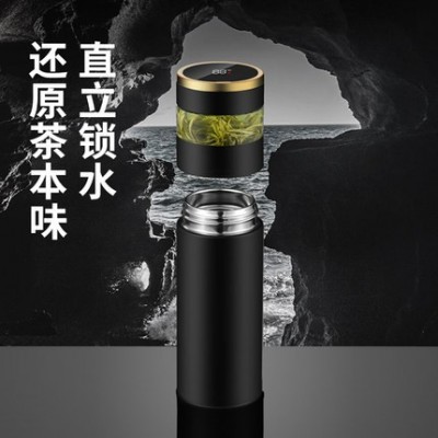 智能高档保温杯温显保冷316不锈钢茶杯触摸显示茶水分离杯批发图3
