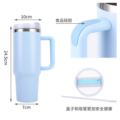 304不锈钢保温杯吸管冰霸杯便携咖啡杯车载汽车杯40oz手柄杯跨境图4