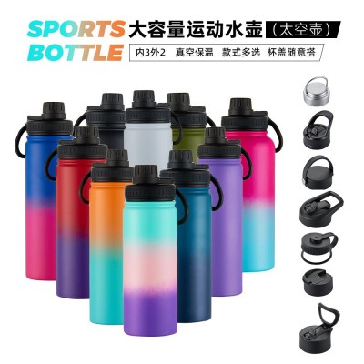 太空杯 跨境直供304不锈钢真空18oz运动水壶保温杯保冷健身水壶图2