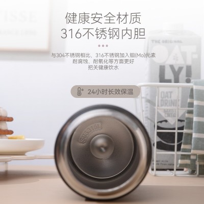 316不锈钢茶水分离杯提手便携随身杯现货厂家直供弹跳保温杯批发图2