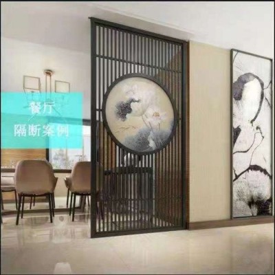 厂家定制新中式不锈钢雕刻屏风 现代新装饰酒店会所图3