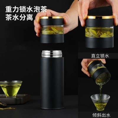 智能杯316不锈钢茶水分离保温杯双层真空水杯商务礼品杯定 制LOGO图2