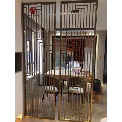 勃鸿定制 304/201不锈钢酒店格栅背景墙 入户玄关装饰屏风图2