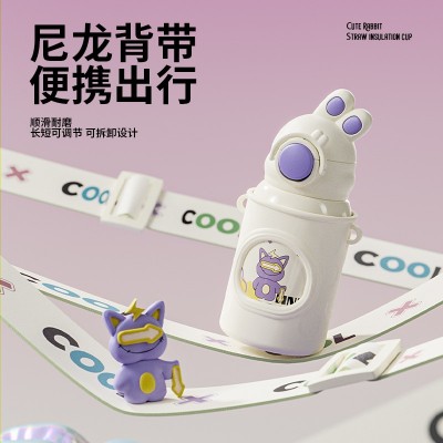 316不锈钢智能儿童保温杯带杯套显示温度杯子卡通礼品歪歪兔水杯图4