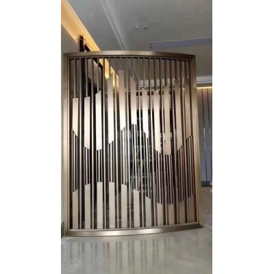 10号产品鑫宝聚酒店大堂会所304/201不锈钢屏风/酒柜制品/装饰隔断 批发图2