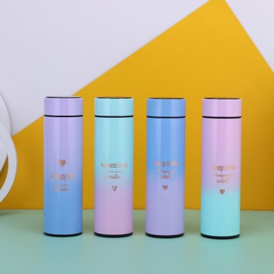 智能保温杯不锈钢时尚便携学生水杯渐变测温办公水杯可定LOGO批发图2