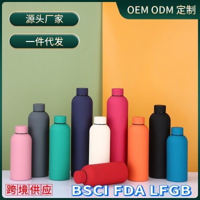 跨境新款不锈钢小口保温杯刻字提手便携户外运动水瓶跨境欧美水杯图3