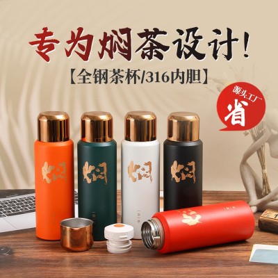 新款316不锈钢焖茶杯密封防漏泡茶水杯商务真空大容量办公保温杯新款图2