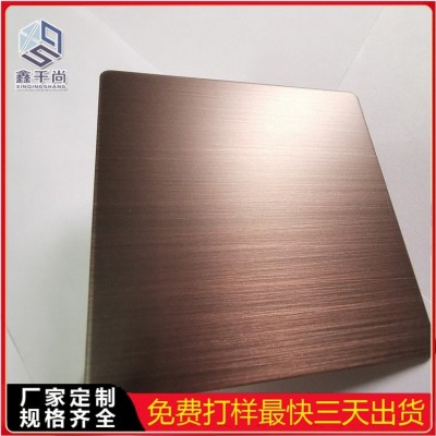 彩色不锈钢板 钛金发纹不锈钢板不锈钢 黄古铜哑面板彩色板批发图2