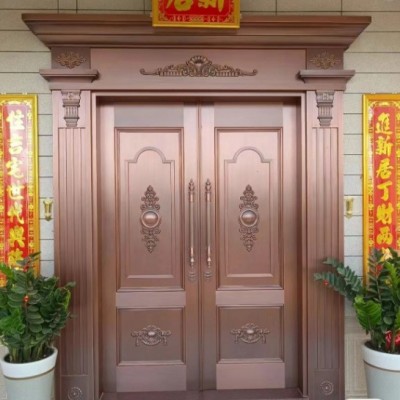 铜门别墅大门双开门入户门防盗门进户门不锈钢门家用铸铝门大门图4