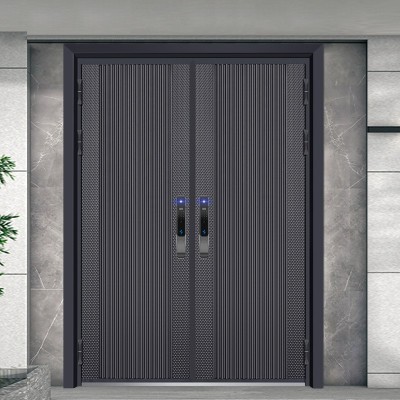 源头工厂铜门别墅大门双开门进户不锈钢防铜四开防盗子母入户大门图3
