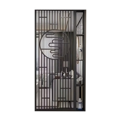 新中式不锈钢屏风隔断售楼部玄关屏风摆件隔断简约不锈钢屏风隔断图5