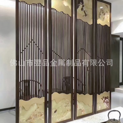 中式不锈钢屏风 不锈钢花格 不锈钢木雕花隔断不锈钢屏风简约屏风图4