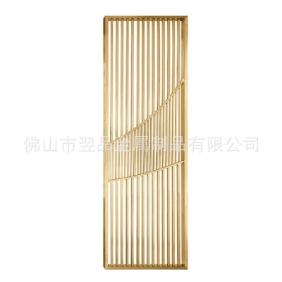 现代轻奢铝雕屏风隔断客厅简约进户门金属玄关装饰镂空中式钛金图5