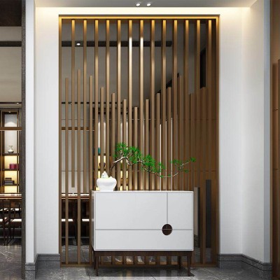 佛山不锈钢屏风 花格金属镂空中式现代玫瑰金酒店 玄关隔断格栅