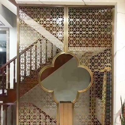 304不锈钢屏风隔断酒店大堂风水屏风隔断中式屏风图3