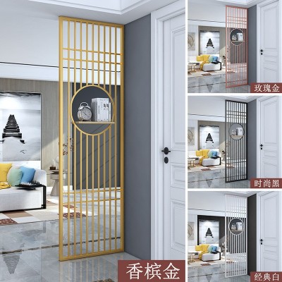 不锈钢屏风酒店餐厅KTV会所金属装饰格栅镂空雕花金属隔断客厅入图4