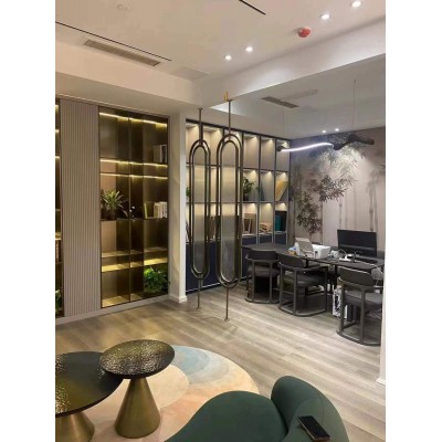 不锈钢屏风 建筑酒店装饰装修 屏风隔断 新中式风格 昱辰金属定制图5