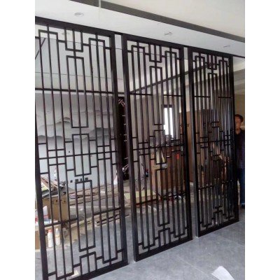 不锈钢屏风 建筑酒店装饰装修 屏风隔断 新中式风格 昱辰金属定制图3