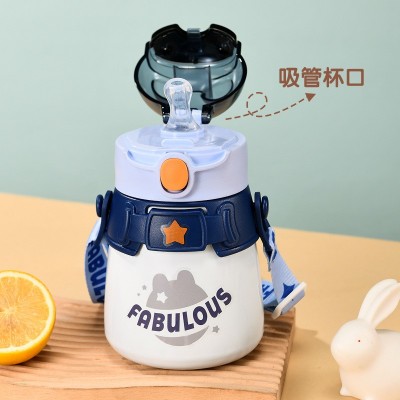 新款高颜值便携儿童保温杯304不锈钢吸管水杯卡通学生保温壶定制图4