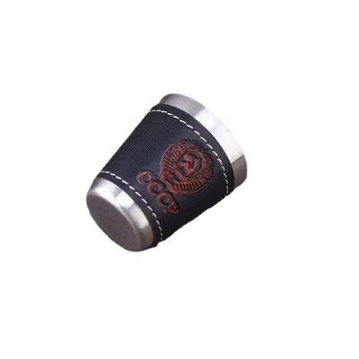 供应跨境包皮酒杯 30毫升不锈钢酒杯户外便携野营贴皮白酒杯子图5