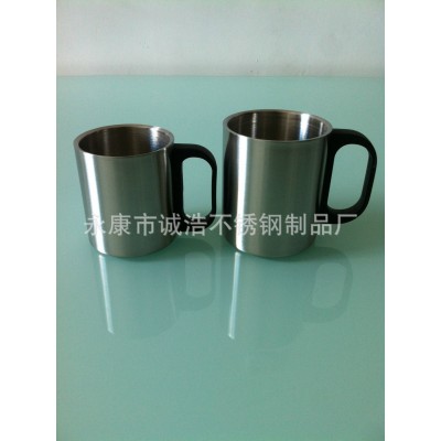 供应双层不锈钢咖啡杯200ML、300ML，塑料手柄，可配塑料盖图4