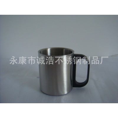 供应双层不锈钢咖啡杯200ML、300ML，塑料手柄，可配塑料盖图3