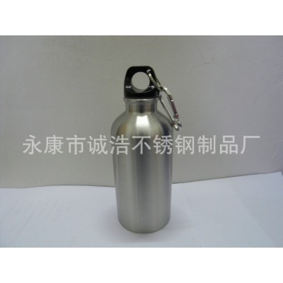 供应单层铝合金运动水壶300ML/400ML/500ML/600ML，带登山扣