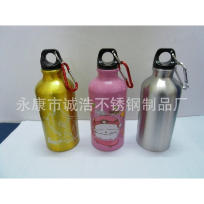 供应单层铝合金运动水壶300ML/400ML/500ML/600ML，带登山扣图2