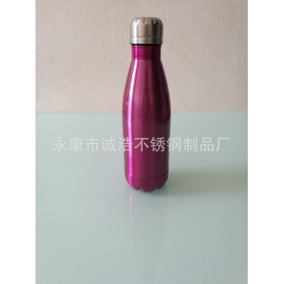 厂家直供双层不锈钢真空可乐瓶 运动水壶 食品级304 可定色和LOGO