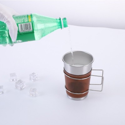 亚马逊304不锈钢露营口杯便捷冷饮便利杯户外简约单层卷边啤酒杯图3