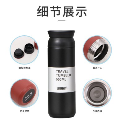 厂家直供500ml日式手提保温杯真空304不锈钢保温杯原宿风简约杯子图4