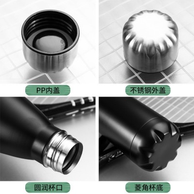 K602单层可乐瓶304不锈钢户外运动水壶保龄球可乐杯跨境亚马逊杯图4