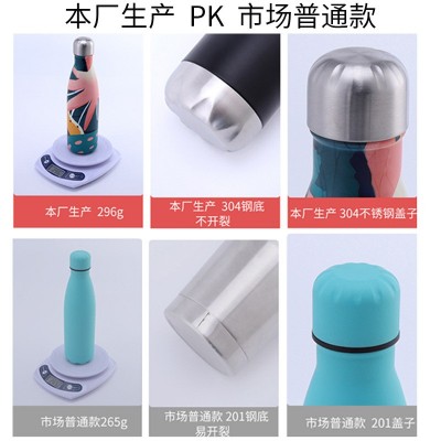 厂家创意磨砂手感可乐瓶 户外运动保温杯 304不锈钢保龄球礼品杯图3