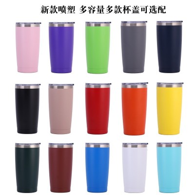 跨境新款20oz汽车杯 304喷塑车载杯 便携式双层不锈钢保温冰霸杯图3
