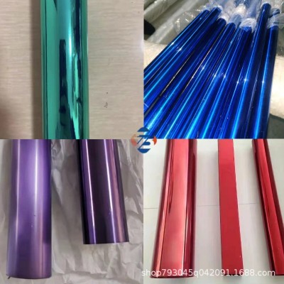 不锈钢管电镀黑色金色喷砂拉丝镜面黄钛金玫瑰金香槟金古铜色圆管图4
