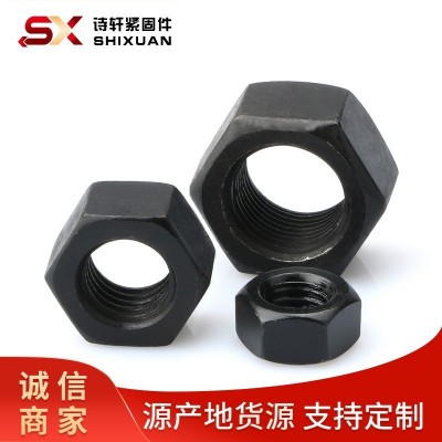 厂家供应高强度螺母 外六角螺母 氧化发黑细牙螺母螺丝帽不锈钢图3