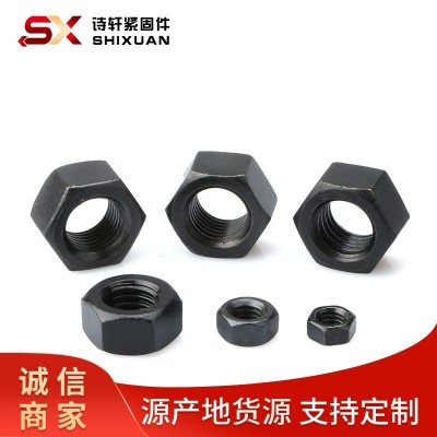 厂家供应高强度螺母 外六角螺母 氧化发黑细牙螺母螺丝帽不锈钢图4