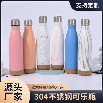厂家直供304不锈钢保温杯大容量软木底保温瓶高颜值可乐瓶水杯图3